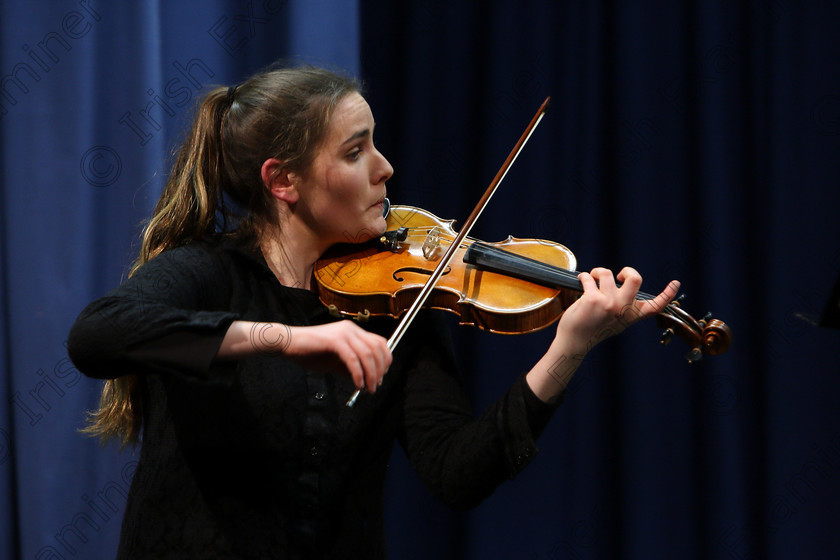 Feis31012018Wed34 
 34
Caoimhe McCarthy from Glanmire performing Mozart Violin Concerto 3rd movement, G Minor.
 Instrumental Music; Class: 236 “The Shanahan & Co. Perpetual Cup”: Advance Violin, one movement from a Concerto; Feis Maitiú 92nd Festival held in Fr. Matthew Hall. EEjob 31/01/2018. Picture: Gerard Bonus.