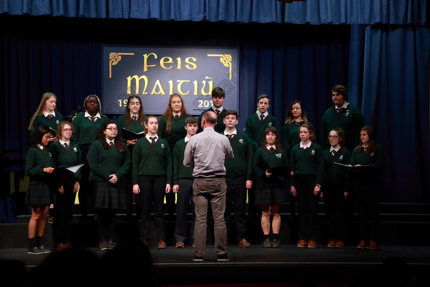 Feis27022019Wed28 
 28~31
Cashel Community School singing “Count The Stars” conducted by John Murray.

Class: 77: “The Father Mathew Hall Perpetual Trophy” Sacred Choral Group or Choir 19 Years and Under Two settings of Sacred words.
Class: 80: Chamber Choirs Secondary School

Feis Maitiú 93rd Festival held in Fr. Mathew Hall. EEjob 27/02/2019. Picture: Gerard Bonus