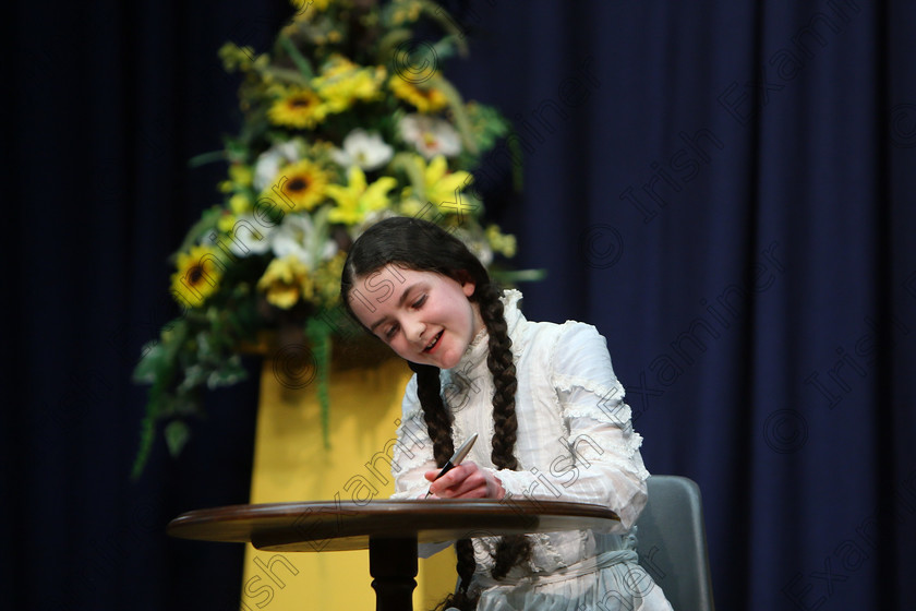 Feis20022018Tue69 
 69~70
Eabha Walsh performing as Amy writing her Will from “Little Women”.
 Speech and Drama Class: 326: “The James O’Donovan Memorial Perpetual Cup” “Year sand Dramatic Solo 14 Section 2 Under Feis Maitiú 92nd Festival held in Fr. Mathew Hall. EEjob 20/02/2018 Picture: Gerard Bonus.