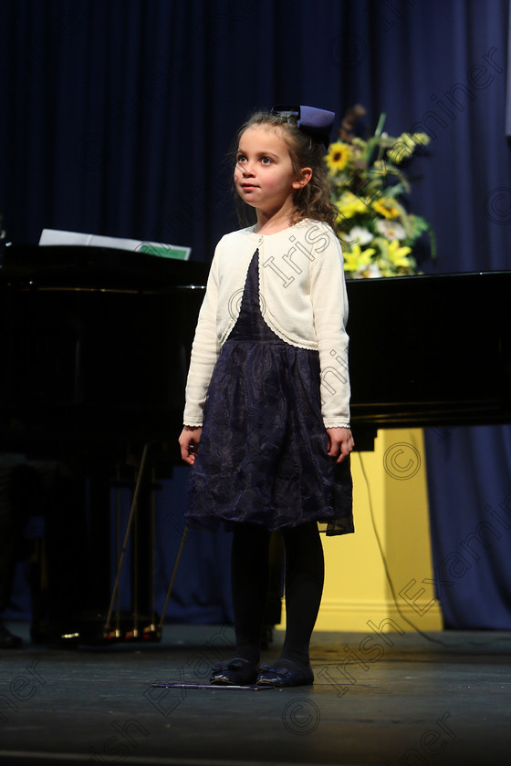 Feis27032018Tue39 
 38~39~40
Layla Moloney singing backed by Accompanist Michael Young.
 Singing Class: 56: 7 Years and Under Crawley The Penguin Dance Feis Maitiú 92nd Festival held in Fr. Mathew Hall. EEjob 27/03/2018 Picture: Gerard Bonus