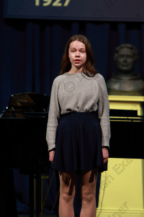 Feis04032019Mon17 
 17
Emilia Olewska singing.

Class: 53: Girls Solo Singing 13 Years and Under–Section 2John Rutter –A Clare Benediction (Oxford University Press).

Feis Maitiú 93rd Festival held in Fr. Mathew Hall. EEjob 04/03/2019. Picture: Gerard Bonus