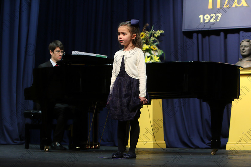 Feis27032018Tue40 
 38~39~40
Layla Moloney singing backed by Accompanist Michael Young.
 Singing Class: 56: 7 Years and Under Crawley The Penguin Dance Feis Maitiú 92nd Festival held in Fr. Mathew Hall. EEjob 27/03/2018 Picture: Gerard Bonus