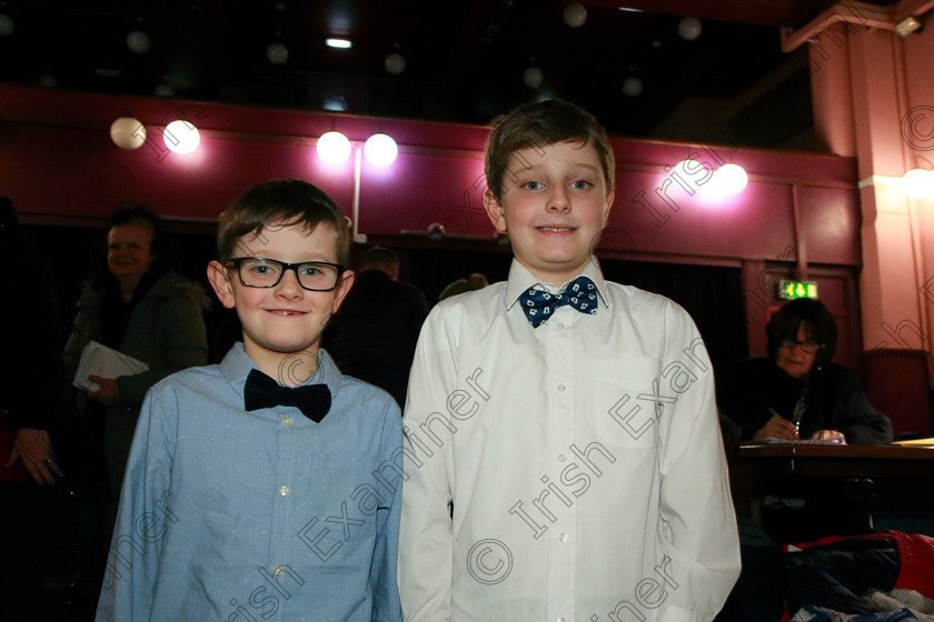 Feis11032018Sun70 
 70 
Performer Matthew Wilson from Rochestown with his brother Luke.
 Speech and Drama Class: 382: Solo Verse Speaking Boys 7 Years and Under Section 2 Feis Maitiú 92nd Festival held in Fr. Mathew Hall. EEjob 10/03/2018 Picture: Gerard Bonus.