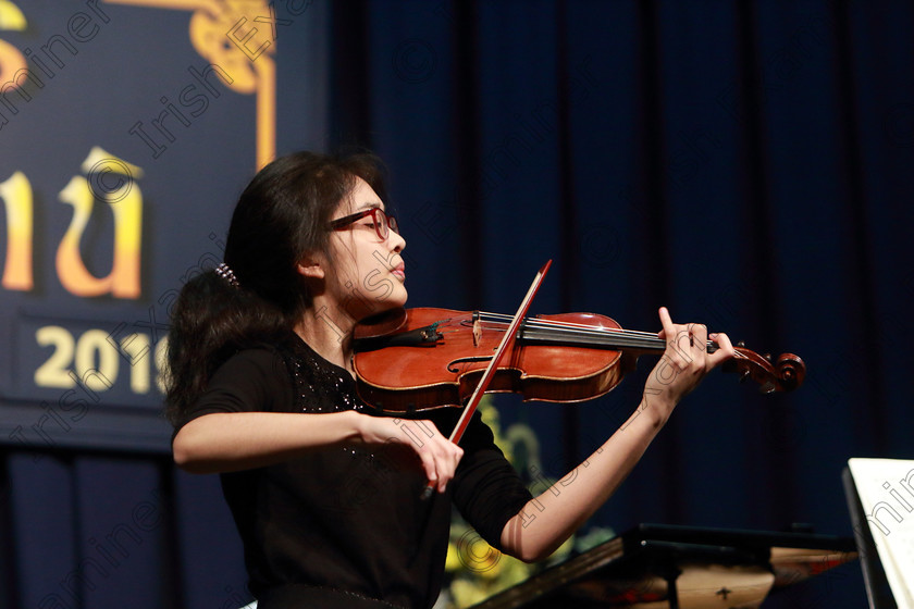 Feis0702109Thu16 
 15~16
Megan Chan from Blackrock giving a Cup and Bursary performance of Wyeniawski violin Concerto no.2, 1st movement.

Class: 141: “The Br. Paul O’Donovan Memorial Perpetual Cup and Bursary” Bursary Value €500 Sponsored by the Feis Maitiú Advanced Recital Programme 17Years and Under An Advanced Recital Programme.

Feis Maitiú 93rd Festival held in Fr. Matthew Hall. EEjob 07/02/2019. Picture: Gerard Bonus