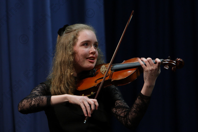 Feis31012018Wed24 
 24
Gold Medal performance by Helen Ruthledge from Blackrock for Mendelssohn Violin Concerto 3rd movment.
 Instrumental Music; Class: 236 “The Shanahan & Co. Perpetual Cup”: Advance Violin, one movement from a Concerto; Feis Maitiú 92nd Festival held in Fr. Matthew Hall. EEjob 31/01/2018. Picture: Gerard Bonus.