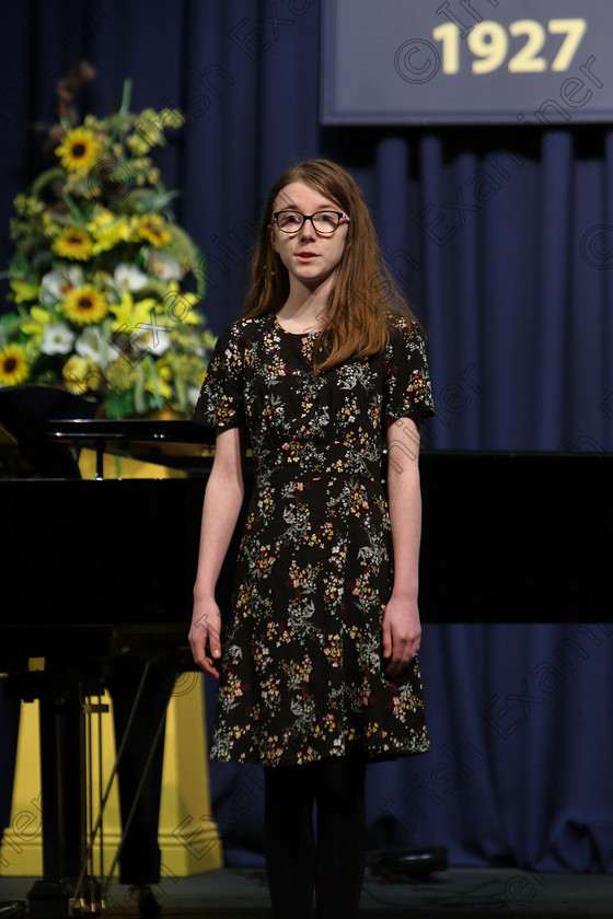 Feis05032018Mon32 
 32
Lily Carey Murphy performing
 Singing and School Choirs Class: 53: Girls Solo Singing 13 Years and Under –Section 2 Feis Maitiú 92nd Festival held in Fr. Mathew Hall. EEjob 05/03/2018 Picture: Gerard Bonus.