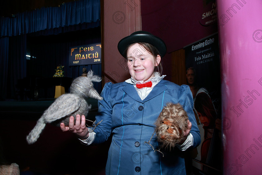 Feis06032018Tue19 
 19
Performer Kerrie Fitzgerald sang “Feed The Birds” from Mary Poppins.
 Singing and School Choirs Class: 113: “The Edna McBirney Memorial Perpetual Award” Solo Action Song 12 Years and Under Section 2 Feis Maitiú 92nd Festival held in Fr. Mathew Hall. EEjob 06/03/2018 Picture: Gerard Bonus.