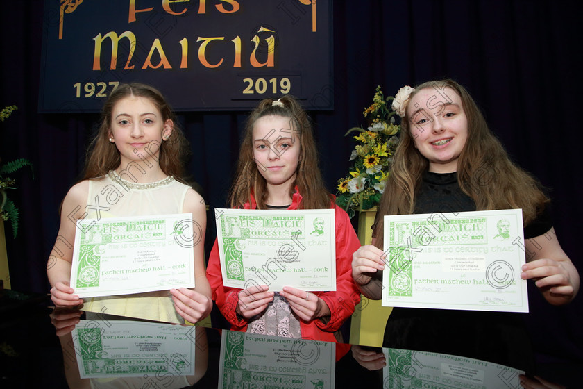 Feis04032019Mon23 
 23
Commended Ava Mckenna, Izabel Lackak and Grace Mulcahy-O’Sullivan from Fermoy and Montenotte.

Class: 53: Girls Solo Singing 13 Years and Under–Section 2John Rutter –A Clare Benediction (Oxford University Press).

Feis Maitiú 93rd Festival held in Fr. Mathew Hall. EEjob 04/03/2019. Picture: Gerard Bonus
