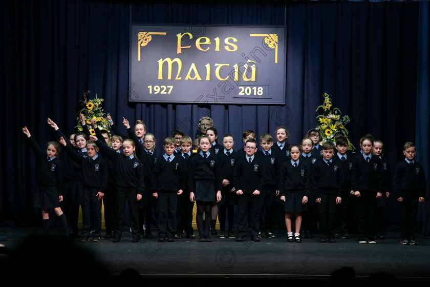 Feis13032018Tue13 
 11~13
Rathpeacon NS.4th Class performing “The Day The Telly Broke Down” as their own choice 
 Speech and Drama Class: 3rd & 4th Class Primary Schools, Action Verse Feis Maitiú 92nd Festival held in Fr. Mathew Hall. EEjob 13/03/2018 Picture: Gerard Bonus.