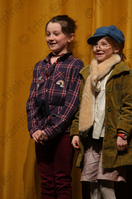 Feis24032018Sat52 
 52~54
Laura O’Mahony and Siún Sweeney performing “James and the Giant Peach”.
 Speech and Drama Class: 312: Dramatic Duo 10 Years and Under Feis Maitiú 92nd Festival held in Fr. Mathew Hall. EEjob 24/03/2018 Picture: Gerard Bonus