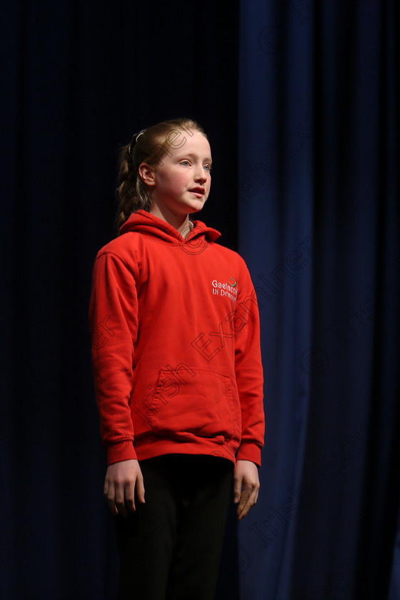 Feis20032018Tue08 
 8
Faye O’Connell performing. 
 Speech and Drama Class: 364: Solo Verse Speaking Girls 11 Years and Under Section 1
Feis Maitiú 92nd Festival held in Fr. Mathew Hall. EEjob 20/03/2018 Picture: Gerard Bonus