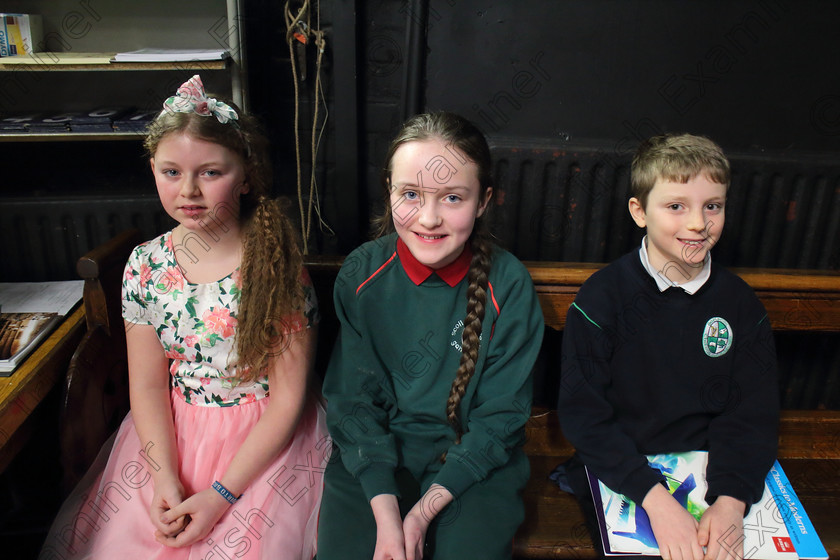Feis05022020Wed15 
 15
Katie Duane from Ballintemple; Amy O’Leary from Mallow and Conor Sheehan from Limerick waiting backstage.

Class:186: “The Annette de Foubert Memorial Perpetual Cup” Piano Solo 11 Years and Under

Feis20: Feis Maitiú festival held in Father Mathew Hall: EEjob: 05/02/2020: Picture: Ger Bonus.