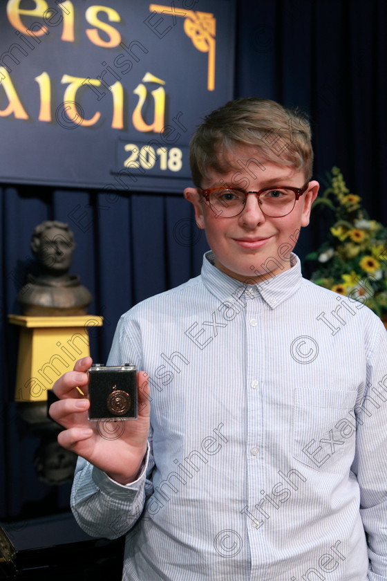 Feis07032018Wed43 
 43
Bronze Medallist Oskar Smith from Blackrock for his performance of “Larger Than Life” from My Favourite Year.
 Singing and School Choirs Class: 112: “The C.A.D.A. Perpetual Trophy” Solo Action Song 14 Years and Under Section 1 Feis Maitiú 92nd Festival held in Fr. Mathew Hall. EEjob 06/03/2018 Picture: Gerard Bonus.