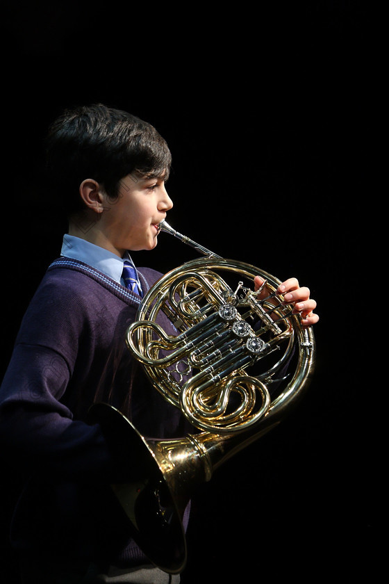 Feis06022018Tue13 
 13
Géne Kareem playing the French horn.
 Instrumental Music Class: 205: Brass Solo 12 Years and Under Feis Maitiú 92nd Festival held in Fr. Mathew Hall. EEjob 05/02/2018 Picture: Gerard Bonus.