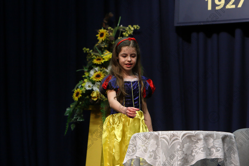 Feis20032018Tue24 
 23~24
Kate Hayes performing “The Magic Mirror” from Snow White.
 Speech and Drama Class: 329: Dramatic Solo 8 Years and Under Feis Maitiú 92nd Festival held in Fr. Mathew Hall. EEjob 20/03/2018 Picture: Gerard Bonus