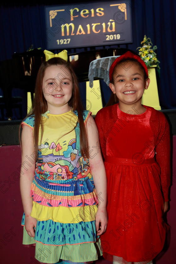 Feis26022019Tue14 
 14
Performers Layla Rose O’Shea and Deirdre Sophia Considine from Glanmire.

Class: 56: 7 Years and Under arr. Herbert Hughes –Little Boats (Boosey and Hawkes 20th Century Collection).

Feis Maitiú 93rd Festival held in Fr. Mathew Hall. EEjob 26/02/2019. Picture: Gerard Bonus