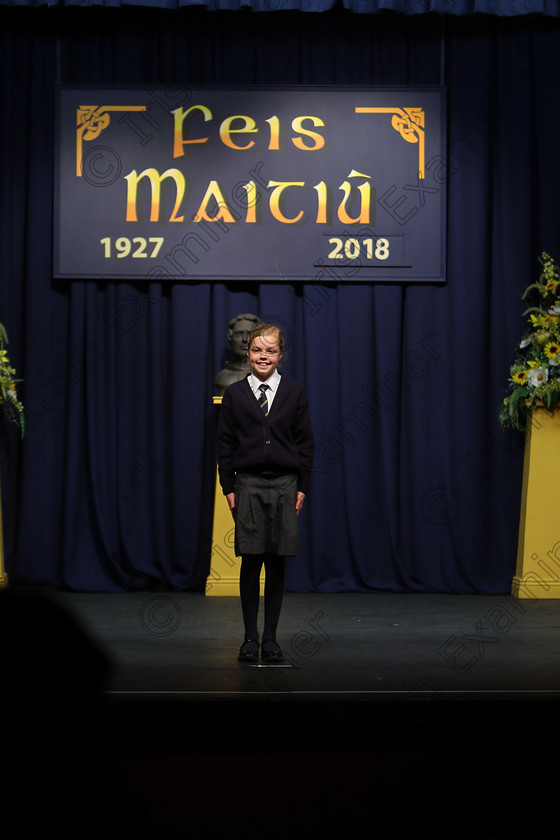 Feis12032018Mon23 
 23
Ruby Lehane reciting her poem for a commended 
 Speech and Drama Class: 365: Solo Verse Speaking Girls 10 Years and Under Section 4 Feis Maitiú 92nd Festival held in Fr. Mathew Hall. EEjob 12/03/2018 Picture: Gerard Bonus