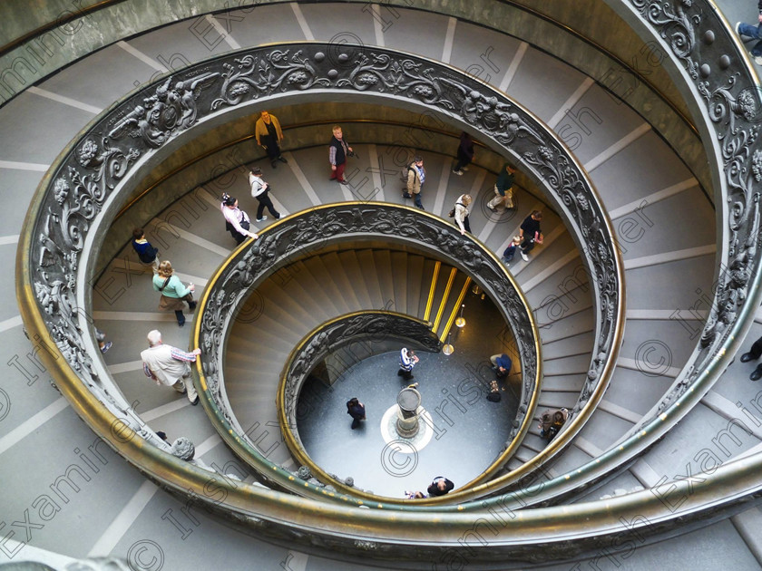 Spiral Rome 
 The Vatican Museum in Rome, looking down from above.