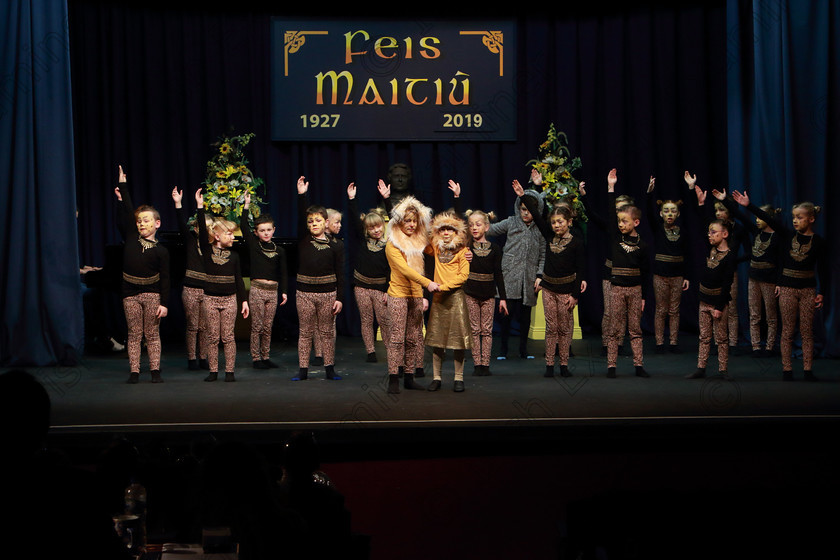 Feis12022019Tue23 
 17~24
Timoleague NS performing extracts from “The Lion King”.

Class: 104: “The Pam Golden Perpetual Cup” Group Action Songs -Primary Schools Programme not to exceed 8 minutes.

Feis Maitiú 93rd Festival held in Fr. Mathew Hall. EEjob 12/02/2019. Picture: Gerard Bonus