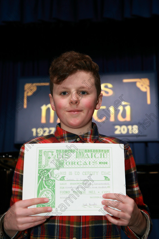 Feis01022018Thu21 
 21
Highly Commended Sean O’Connell. 
 Instrumental Music Class: 213: “The Daly Perpetual Cup”
Woodwind 14Years and Under. Feis Maitiú 92nd Festival held in Fr. Matthew Hall. EEjob 01/02/2018 Picture: Gerard Bonus.