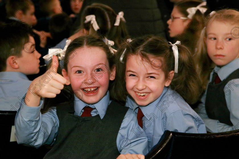 Feis13032018Tue09 
 9
Sarah O’Sullivan and Laura Coomey from 3rd Class Ovens NS.
 Speech and Drama Class: 3rd & 4th Class Primary Schools, Action Verse Feis Maitiú 92nd Festival held in Fr. Mathew Hall. EEjob 13/03/2018 Picture: Gerard Bonus.