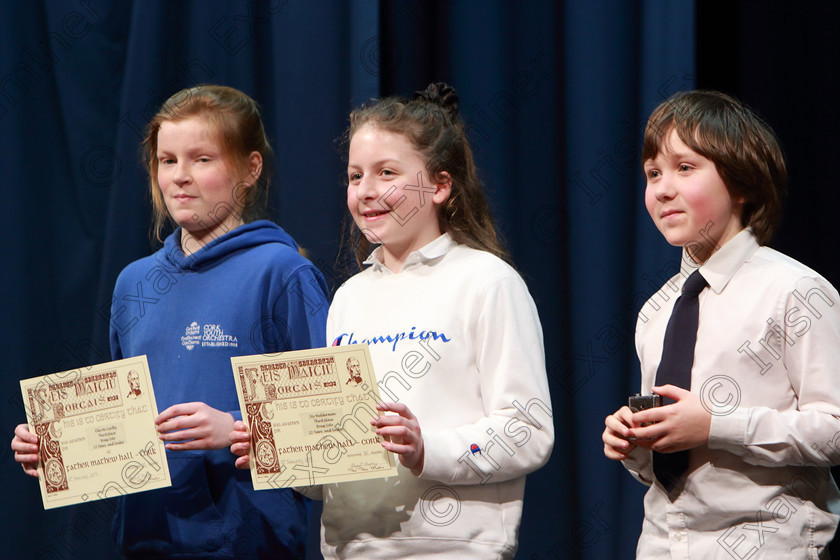 Feis13022019Wed20 
 20
Joint 3rd place Ella McCarthy and Joy Hedderman and Bronze Medallist Ben Greenham.

Class: 205: Brass Solo 12Years and Under Programme not to exceed 5 minutes.

Class: 205: Brass Solo 12Years and Under Programme not to exceed 5 minutes.