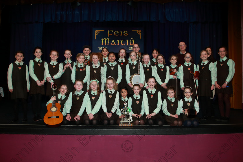 Feis28022020Fri30 
 30
Cup Winners St Catherine’s Model Farm Road with music teachers Mike Hickey and Miss Keane.

Class:284: “The Father Mathew Street Perpetual Trophy” Primary School Bands –Mixed Instruments

Feis20: Feis Maitiú festival held in Father Mathew Hall: EEjob: 28/02/2020: Picture: Ger Bonus.