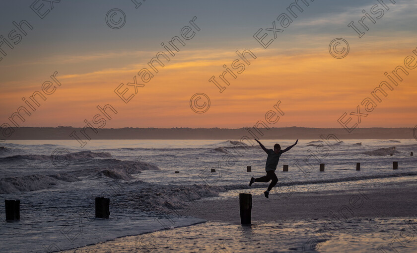 Youghal- DSC1802 
 A gleeful leap into Spring at Youghal, Co.Cork Picture: Sally O'Reilly