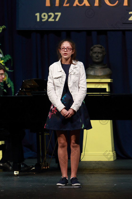 Feis04032019Mon08 
 8
Lily Boyd singing.

Class: 53: Girls Solo Singing 13 Years and Under–Section 2John Rutter –A Clare Benediction (Oxford University Press).

Feis Maitiú 93rd Festival held in Fr. Mathew Hall. EEjob 04/03/2019. Picture: Gerard Bonus