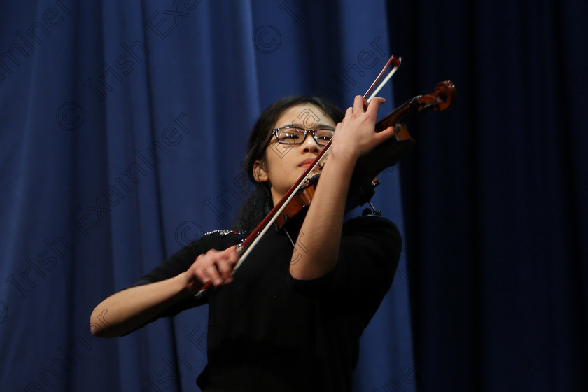 Feis31012018Wed39 
 39
Megan Chan from Blackrock performing Bruch, Violin Concerto 1st movement.
 Instrumental Music; Class: 236 “The Shanahan & Co. Perpetual Cup”: Advance Violin, one movement from a Concerto; Feis Maitiú 92nd Festival held in Fr. Matthew Hall. EEjob 31/01/2018. Picture: Gerard Bonus.