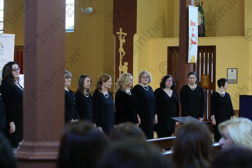 Feis04022018Sun13 
 13~16
Cor Lae Nua members conducted by Nicholas McMurry.
 Holy Trinity Capuchin Church Adult Choirs Class: 76: “The Wm. Egan Perpetual Cup” Adult Sacred Choral Group or Choir Feis Maitiú 92nd Festival held in Fr. Matthew Hall. EEjob 02/02/2018 Picture: Gerard Bonus.