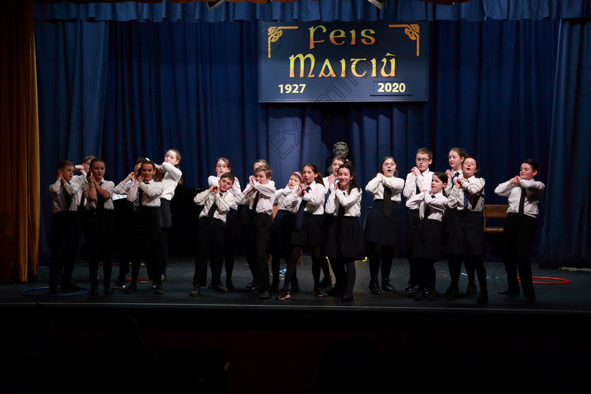 Feis27022020Thur19 
 16~21
Dunderrow NS performing songs from Matilda The Musical.

Class:104: “The Pam Golden Perpetual Cup” Group Action Songs -Primary Schools

Feis20: Feis Maitiú festival held in Father Mathew Hall: EEjob: 27/02/2020: Picture: Ger Bonus.