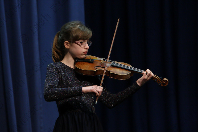 Feis09022018Fri08 
 8
Meabhdh Ní Cathasaigh performing.
 Instrumental Music Class: 232: “The Houlihan Memorial Perpetual Cup” 
String Repertoire 14 Years and Under Feis Maitiú 92nd Festival held in Fr. Mathew Hall. EEjob 09/02/2018 Picture: Gerard Bonus.