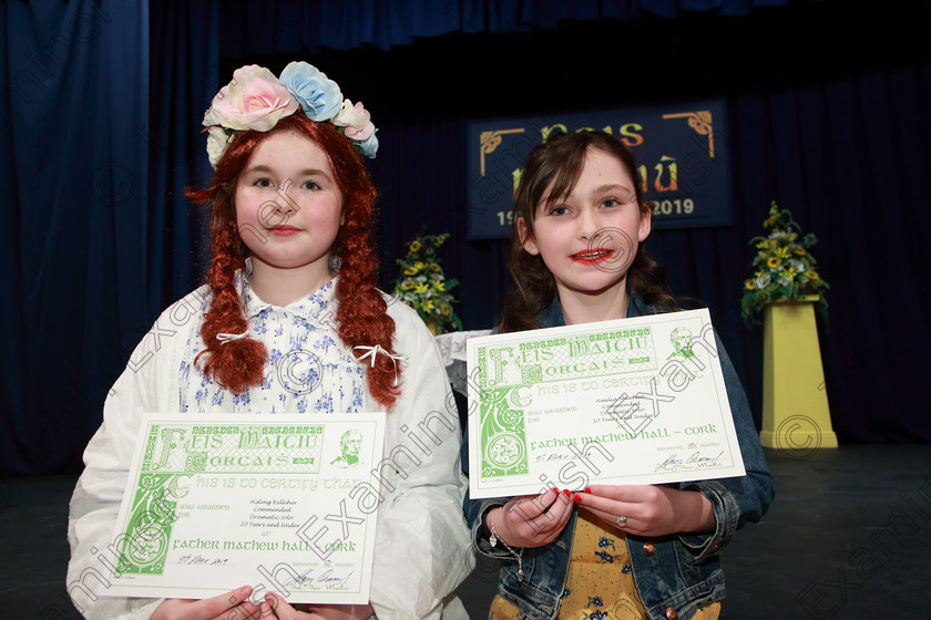 Feis08032019Fri25 
 25
Commended Aisling Kelleher from Saleen and Amelia Sheehan from Carrigtwohill.

Class: 328: “The Fr. Nessan Shaw Memorial Perpetual Cup” Dramatic Solo 10YearsandUnder –Section 1 A Solo Dramatic Scene not to exceed 4 minutes.

Feis Maitiú 93rd Festival held in Fr. Mathew Hall. EEjob 08/03/2019. Picture: Gerard Bonus