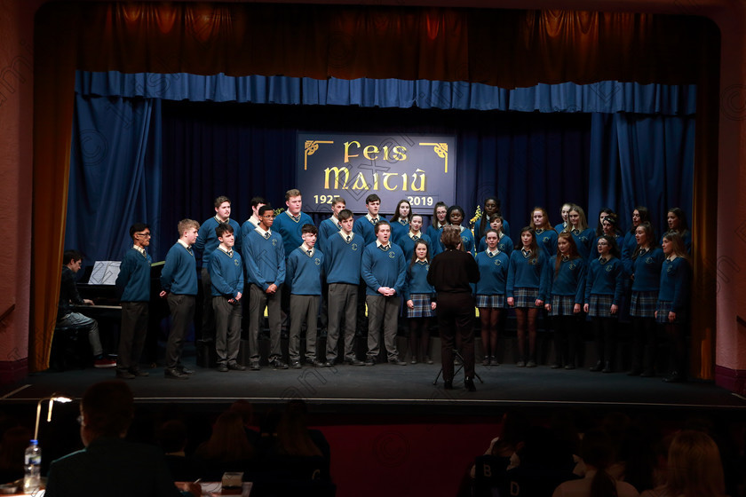 Feis27022019Wed64 
 64~66
Glanmire Community School singing “Fly Me To The Moon”.

Class: 81: “The Father Mathew Perpetual Shield” Part Choirs 19 Years and Under Two contrasting songs.

Feis Maitiú 93rd Festival held in Fr. Mathew Hall. EEjob 27/02/2019. Picture: Gerard Bonus