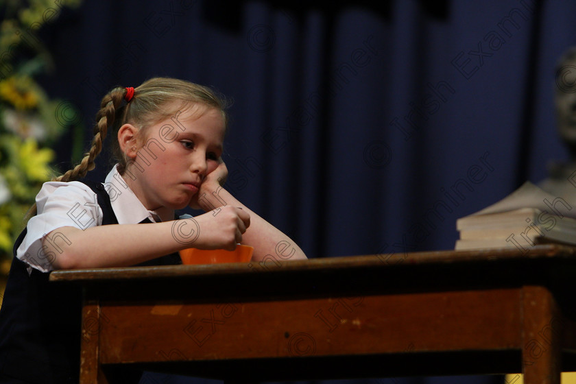 Feis16032018Fri33 
 32~33
Ella McCarthy giving a 3rd place performance of “Maddy Alone”.
 Speech and Drama Class: 328: “The Fr. Nessan Shaw Memorial Perpetual Cup” Dramatic Solo 10 Years and Under Section 3 Feis Maitiú 92nd Festival held in Fr. Mathew Hall. EEjob 16/03/2018 Picture: Gerard Bonus.