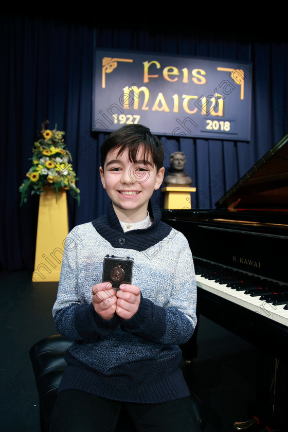 Feis03022018Sat14 
 14
Bronze Medallist Ewan McCrohan from Killarney.
 Instrumental Music Class: 166: Piano Solo 10 Years and Under Feis Maitiú 92nd Festival held in Fr. Matthew Hall. EEjob 02/02/2018 Picture: Gerard Bonus.