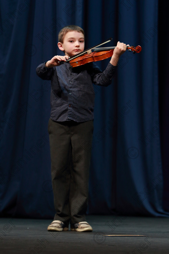 Feis0402109Mon27 
 27~28
Palko Drozd performing set piece.

Class: 242: Violin Solo 8 Years and Under (a) Carse–Petite Reverie (Classical Carse Bk.1) (b) Contrasting piece not to exceed 2 minutes.

Feis Maitiú 93rd Festival held in Fr. Matthew Hall. EEjob 04/02/2019. Picture: Gerard Bonus