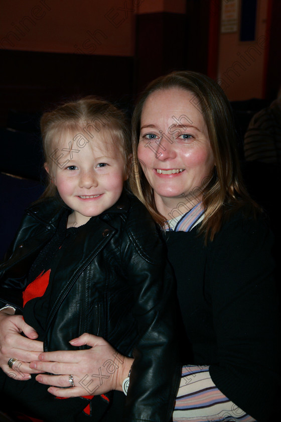 Feis24022018Sat21 
 21
Performer Hannah O’Driscoll from Rathcormac with her mum Kate.
 Speech and Drama Class: 369: Solo Verse Speaking Girls 6 Years and Under Section 3 Feis Maitiú 92nd Festival held in Fr. Mathew Hall. EEjob 24/02/2018 Picture: Gerard Bonus.