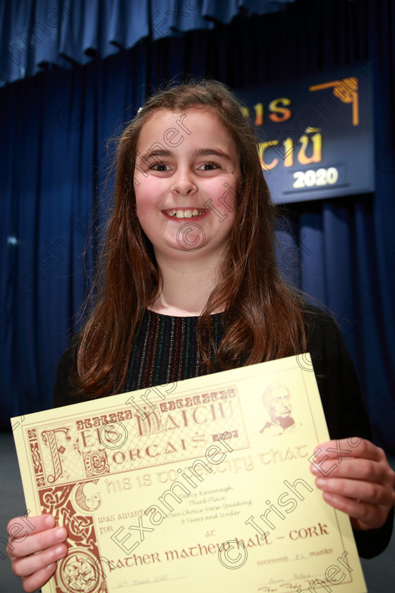 Feis10032020Tues08 
 8
Third Place; Darcey Kavanagh from Ballincollig.

Class:403: Own Choice Verse Speaking 9 Years and Under

Feis20: Feis Maitiú festival held in Father Mathew Hall: EEjob: 10/03/2020: Picture: Ger Bonus.