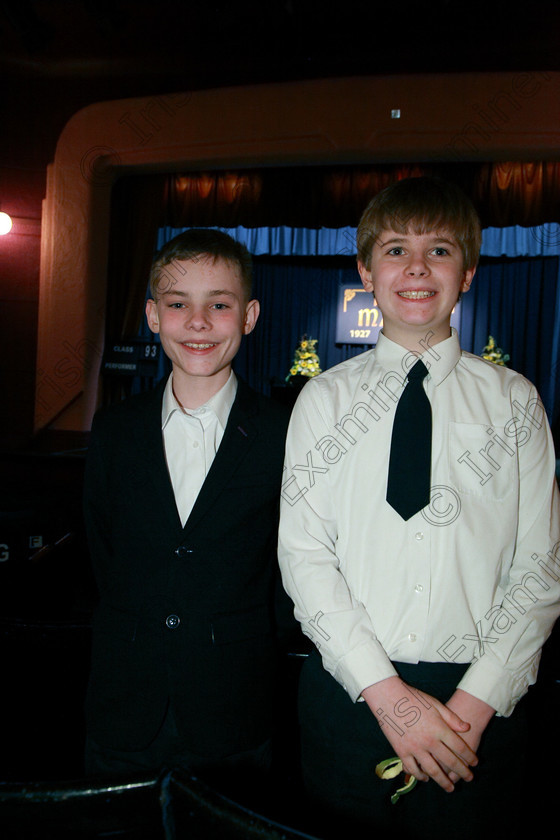 Feis05032018Mon08 
 8
Duo Daniel Whelan and Billy Finn from Mitchelstown. 
 Singing and School Choirs Class: 93: Vocal Duets 13 Years and Under Feis Maitiú 92nd Festival held in Fr. Mathew Hall. EEjob 05/03/2018 Picture: Gerard Bonus.