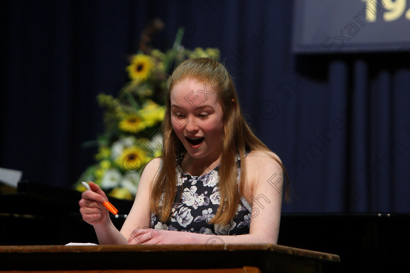 Feis08032018Thu15 
 15
Bronze Medallist, Áine Watson performing “The Secret” from Daddy Long Legs.
 Singing and School Choirs Class: 112: “The C.A.D.A. Perpetual Trophy” Solo Action Song 14 Years and Under Section 2 Feis Maitiú 92nd Festival held in Fr. Mathew Hall. EEjob 06/03/2018 Picture: Gerard Bonus.