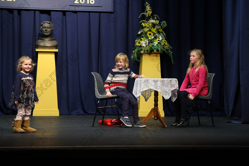 Feis14032018Wed42 
 38~42
Ella, Pascal and Lucia McCarthy from Bandon performed in Speech and Drama Class: 596: “Family Class” Feis Maitiú 92nd Festival held in Fr. Mathew Hall. EEjob 14/03/2018 Picture: Gerard Bonus.