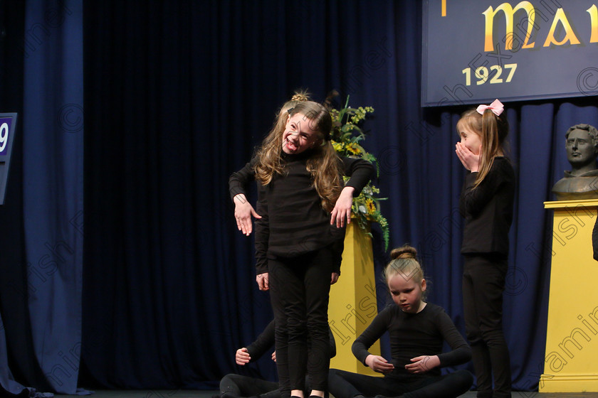 Feis20032018Tue54 
 53~54
Ellis Stage School Glanmire performing “The Present”.
 Speech and Drama Class: 469: “The Thomas O’Connell Memorial Perpetual Cup” Group Mime 9 Years and Under Feis Maitiú 92nd Festival held in Fr. Mathew Hall. EEjob 20/03/2018 Picture: Gerard Bonus.