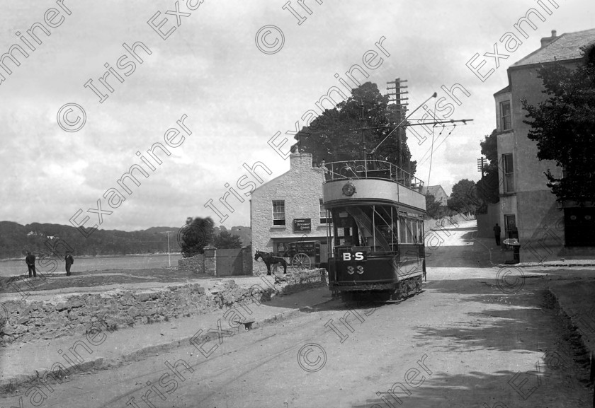 1269428 1269428 
 The first electric tram into Blackrock village, Cork in 1902 old black and white