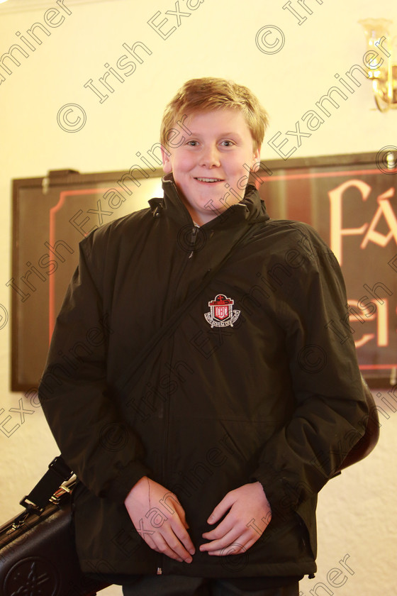 Feis13022019Wed26 
 26
Performer Charlie Cassidy from Rathpeacon arriving for his class.

Class: 204: Brass Solo 14 Years and Under Programme not to exceed 5 minutes.

Class: 205: Brass Solo 12Years and Under Programme not to exceed 5 minutes.