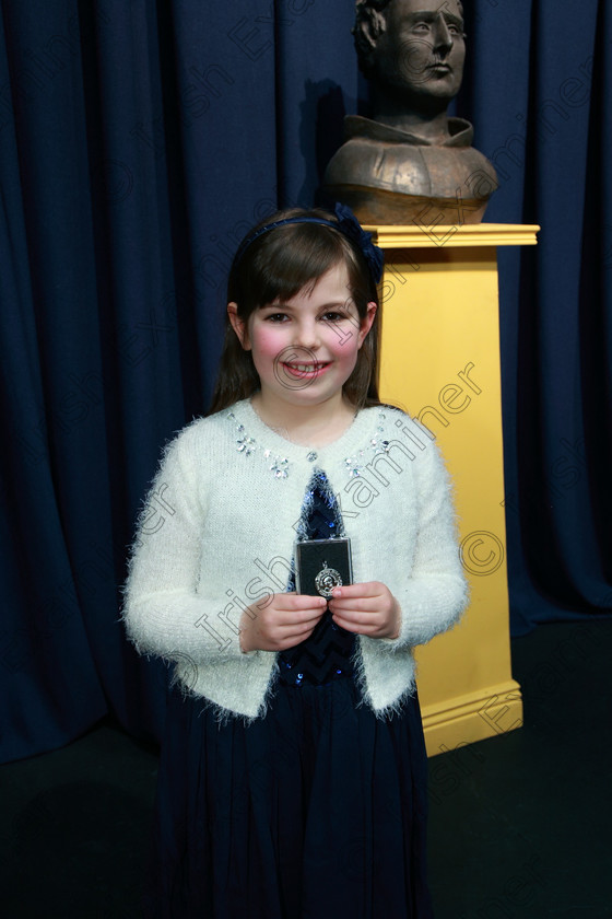 Feis24022018Sat11 
 11
Silver Medallist Abigail Adair from Carrigtwohill.
 Speech and Drama Class: 367: Solo Verse Speaking Girls 8 Years and Under Section 2 Feis Maitiú 92nd Festival held in Fr. Mathew Hall. EEjob 24/02/2018 Picture: Gerard Bonus.