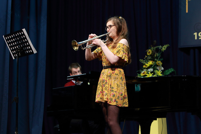 Feis13022019Wed37 
 36~37
Orlaigh O’Driscoll from The City Centre giving a winning performance of “Andante”

Class: 202: “The Frank Lacey Memorial Perpetual Shield” Senior Brass Programme not to exceed 12 minutes.

Feis Maitiú 93rd Festival held in Fr. Mathew Hall. EEjob 13/02/2019. Picture: Gerard Bonus