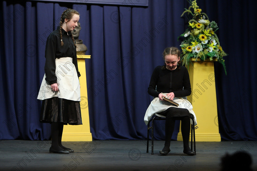 Feis22022018Thu36 
 36
Emma Fitton and Róisín Leahy performing a scene from Jane Eyre.
 Speech and Drama Classes: 310: “The Peg Hallahan Perpetual Trophy” Dramatic Duo 14 Years and Under Feis Maitiú 92nd Festival held in Fr. Mathew Hall. EEjob 22/02/2018 Picture: Gerard Bonus.