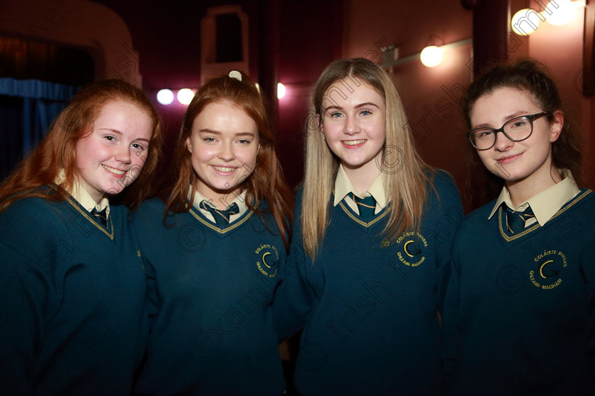 Feis27022019Wed69 
 69
Emma Collins, Jade Murphy, Maureen O’Connell and Anna Morrissey Glanmire Community School.

Class: 82: “The Echo Perpetual Shield” Part Choirs 15 Years and Under Two contrasting songs.

Feis Maitiú 93rd Festival held in Fr. Mathew Hall. EEjob 27/02/2019. Picture: Gerard Bonus